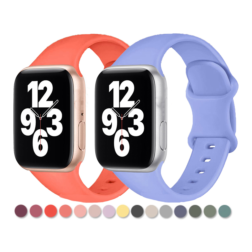 Silicone apple Watch bands iwatch strap smart watch band butterfly buckle strap