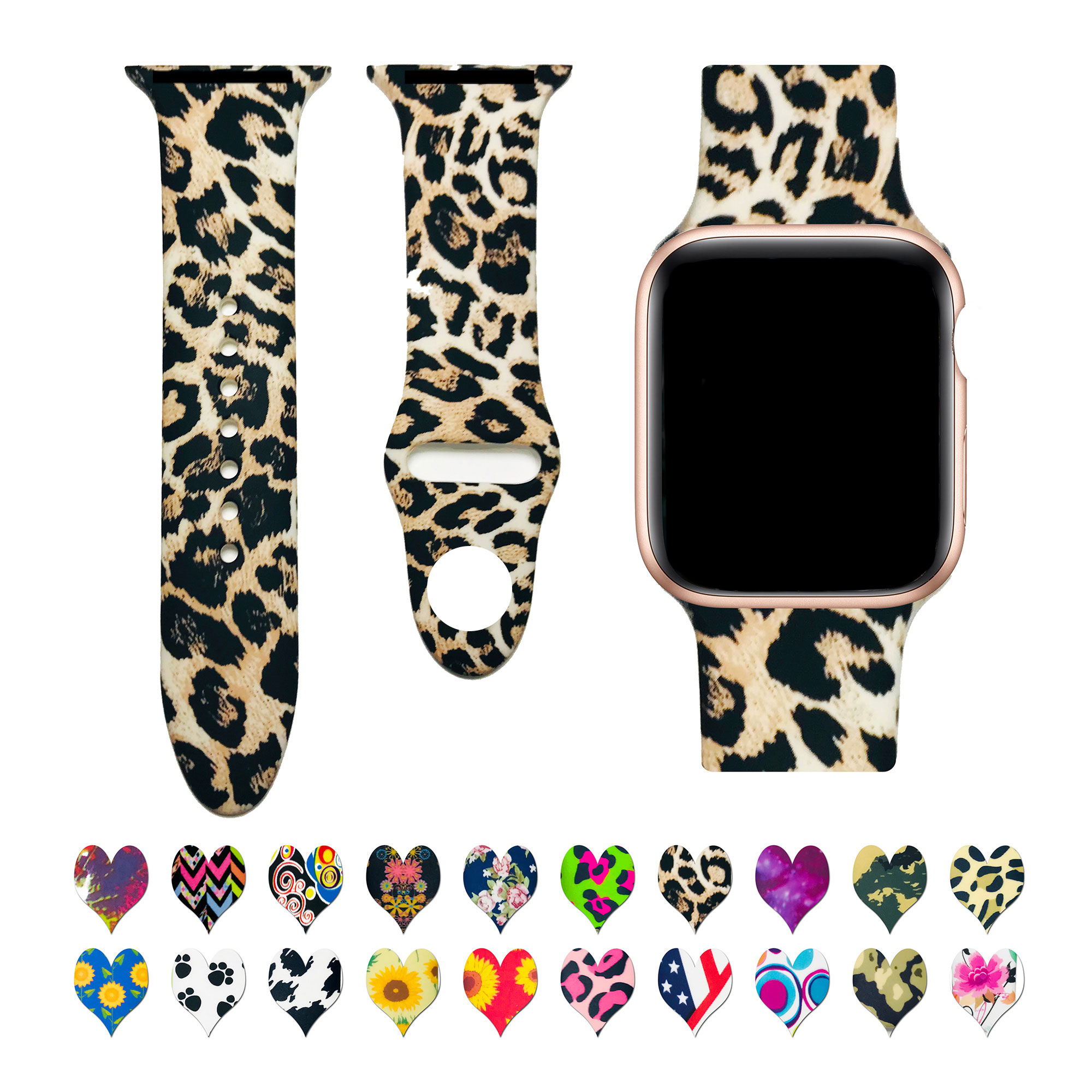 Custom Designer Print Watch Band Silicone Watch Strap Women for Apple Watch Series 6 for Iwatch Band