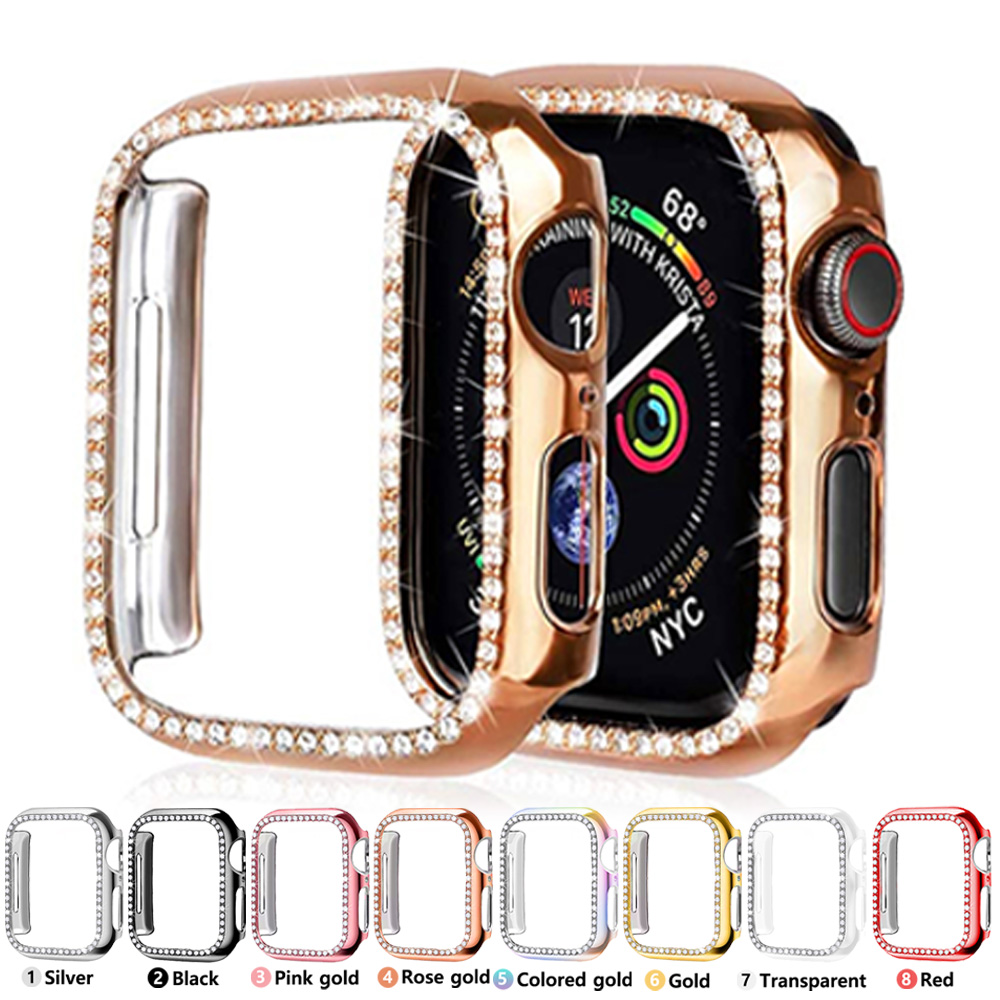 Diamond Bumper Protective Case for Apple Watch Cover Series 6 SE 54321 38MM 42MM For Iwatch 40mm 44mm Smart Bracelet Accessories