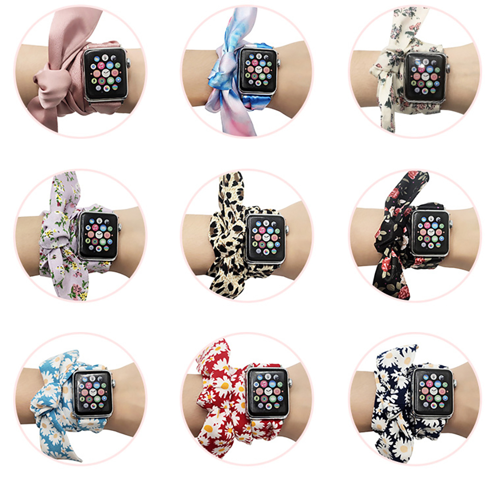 Silk Scarf Ribbon Silk Scarf Strap Bow Watch Strap Watch Bands for Apple Iwatch1/2/3/4/5/6 Strap