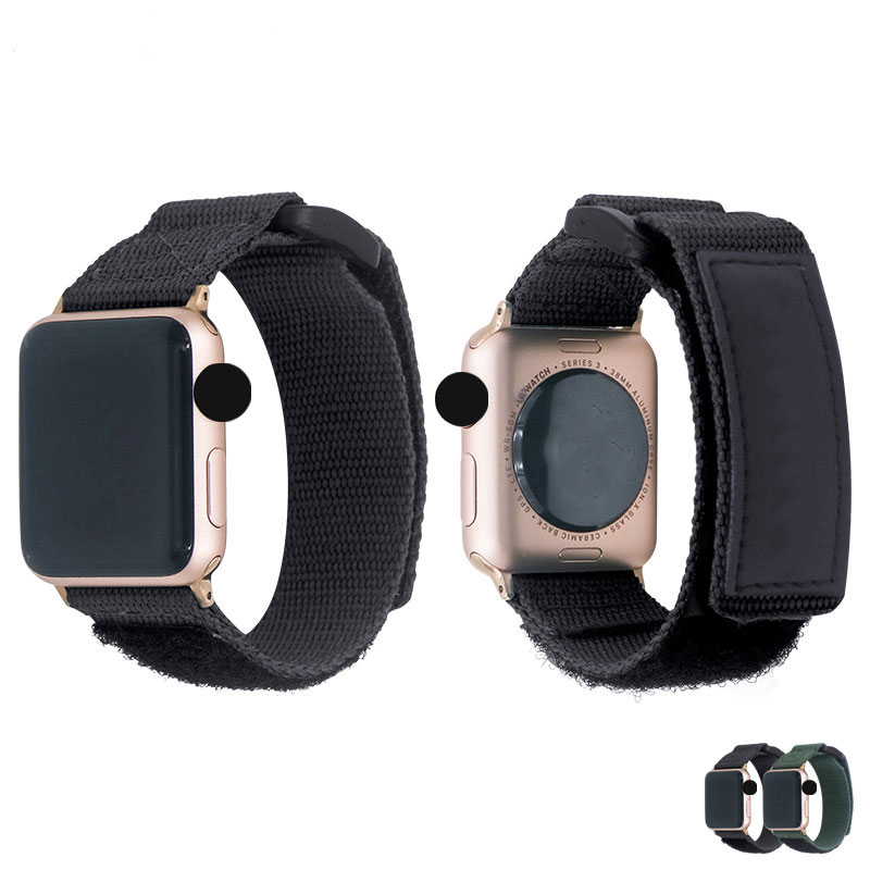 Nylon Watch band 42mm 38mm 40mm 44mm For Apple Watch Band Bracelet Strap Pasted Adjustable Type Series 5/4/3/2/1