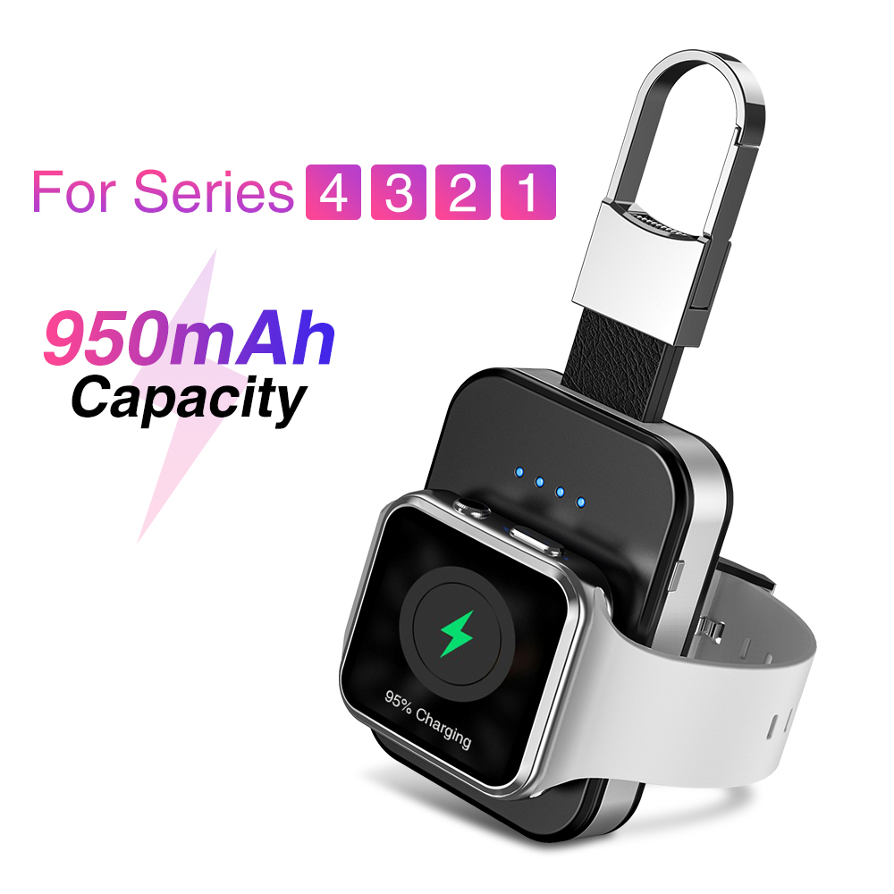 QI Wireless Charger SmartWatchs band 44 mm 40mm 42mm/38mm Portable External battery Pack power bank Key Chain