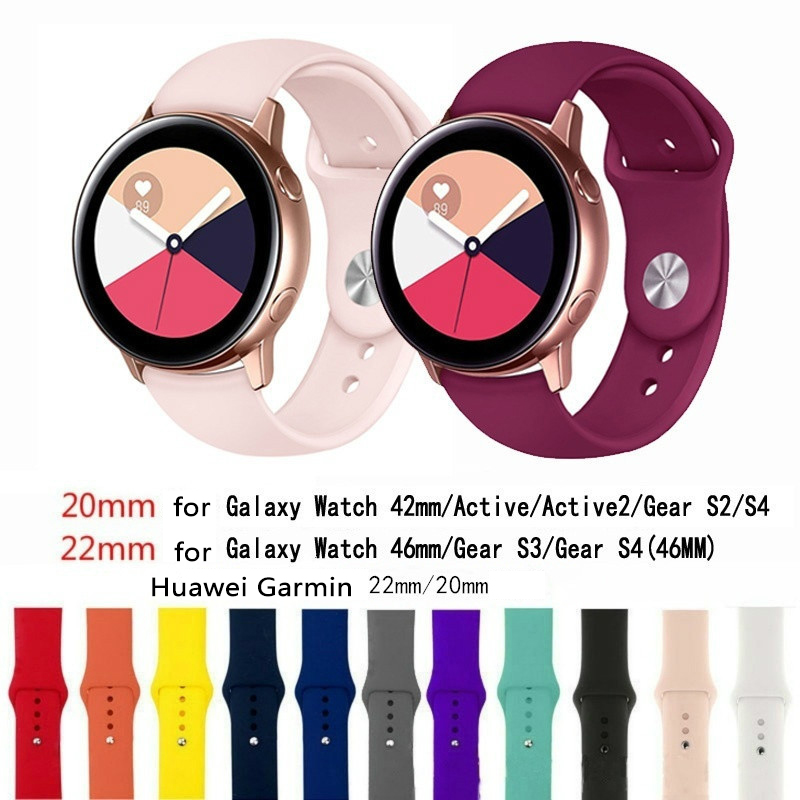 Watchbands Suitable for Huawei Samsung Watch Strap for Amazfit 20mm/22mm Silicone Pure Color Anti-buckle Silicone Watch Strap