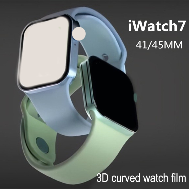 Screen Protector for Protectores Para Apple Watch 7 Curved Surface Full Glue Watch Film Iwatch7 41/45mm Watch Protective Film