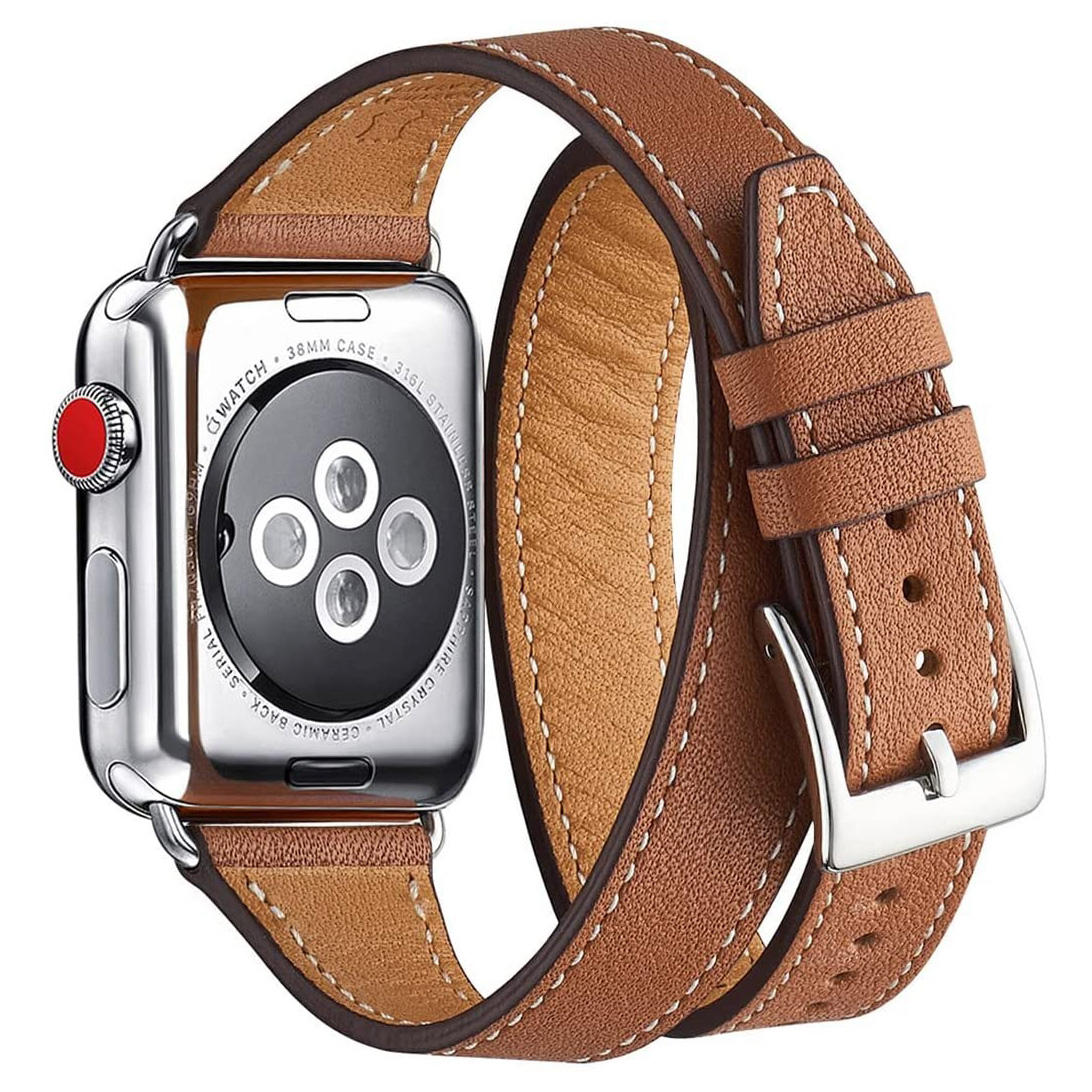  Slim Genuine Leather Loop Watch Strap For Apple Watch Band 38 40 41 42 44 45 Mm For Iwatch Se Series 7 6 5 Wristband