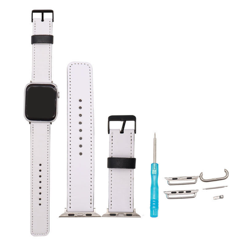  Heat Transfer Printing Sublimation Blank Pu Leather Custom Watch Band For Apple Watch 38 40 41 42 44 45 Mm I Watch Series 7 6 5