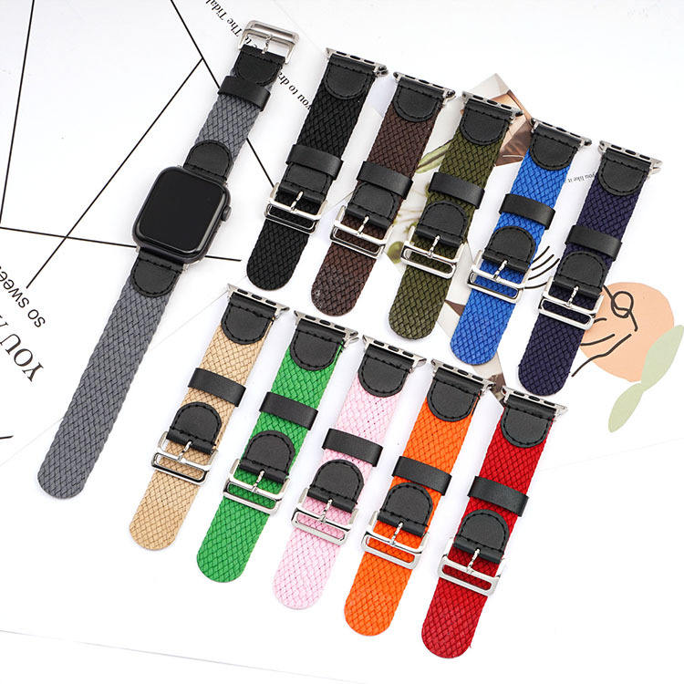  Sport Weave Nylon Loop Strap For Apple Watch Band 44mm 40mm 42mm 38mm 45mm 41mm With Iwatch Series 7 Se 6 Bracelet Wristband