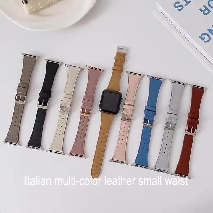  Small Waist Genuine Leather Watch Strap For Apple Watch Band 38 40 41 42 44 45 49 Mm For Iwatch Se Series Ultra 8 Wristband