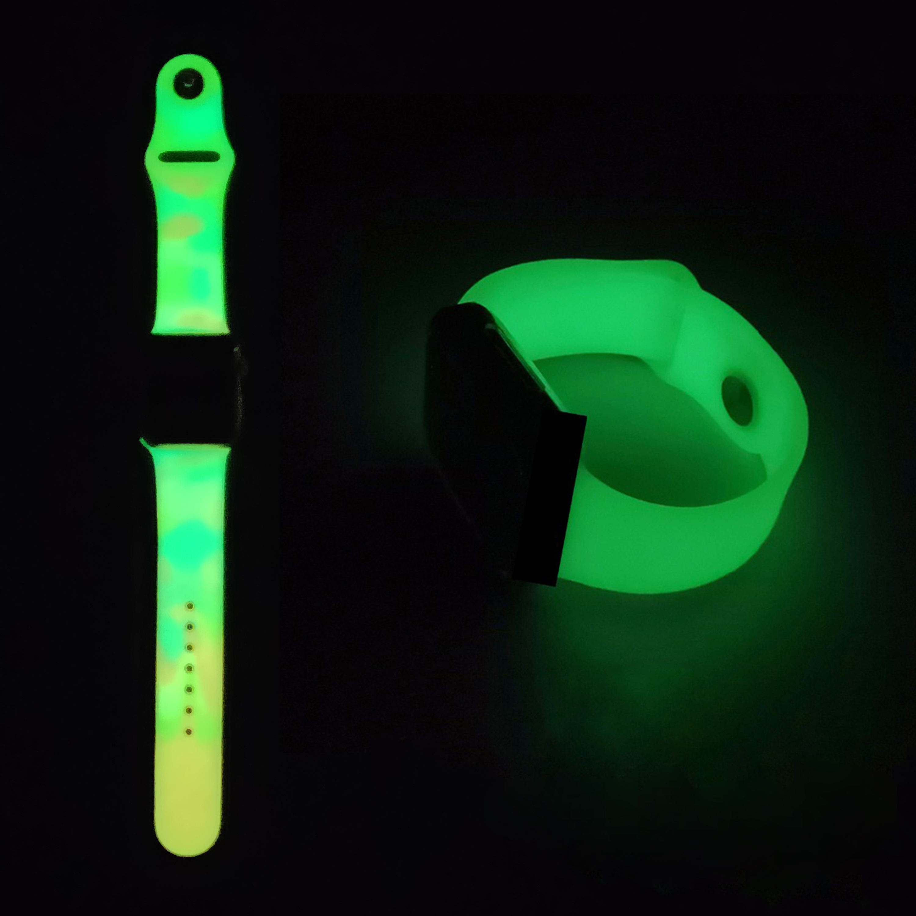  Glow In The Dark Fluorescence Luminous Silicone Watch Strap For Apple Watch Band 41 45 Mm For Iwatch Se Series 8 7 Wristband