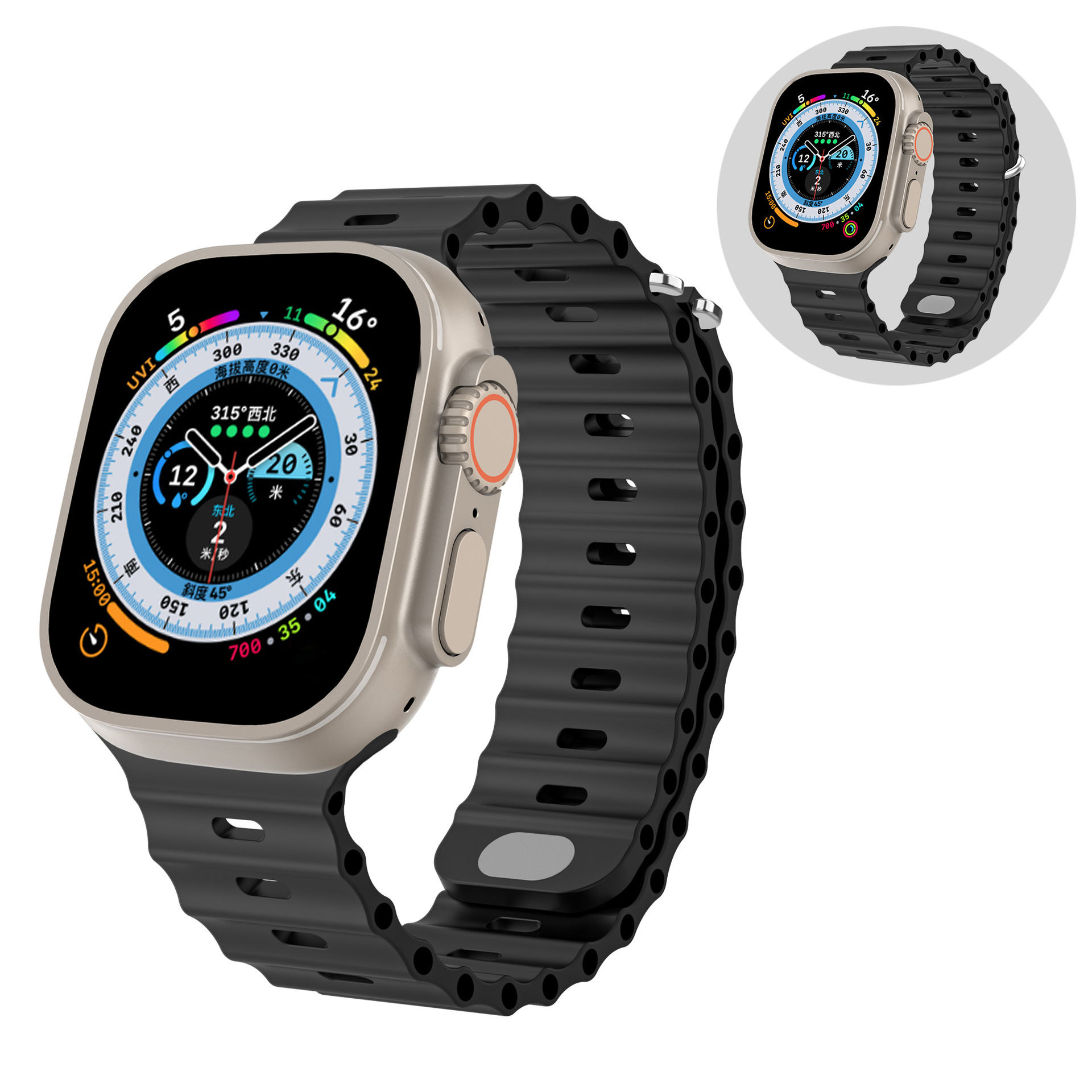  Sport Ocean Silicone Watch Strap For Apple Watch Ultra 49mm Band For Iwatch Series 8 7 45mm 41mm Bracelet Se 6 5 38 40 42 44 Mm