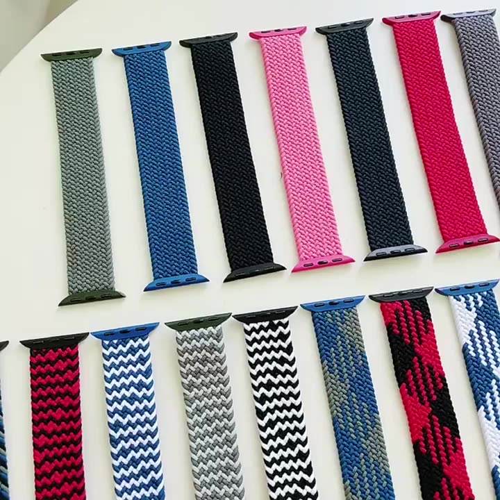  Stretchy Elastic Braided Solo Loop Fabric Nylon Woven Watch Strap For Apple Watch Band 41 45 Mm For Iwatch Se Series 8 7