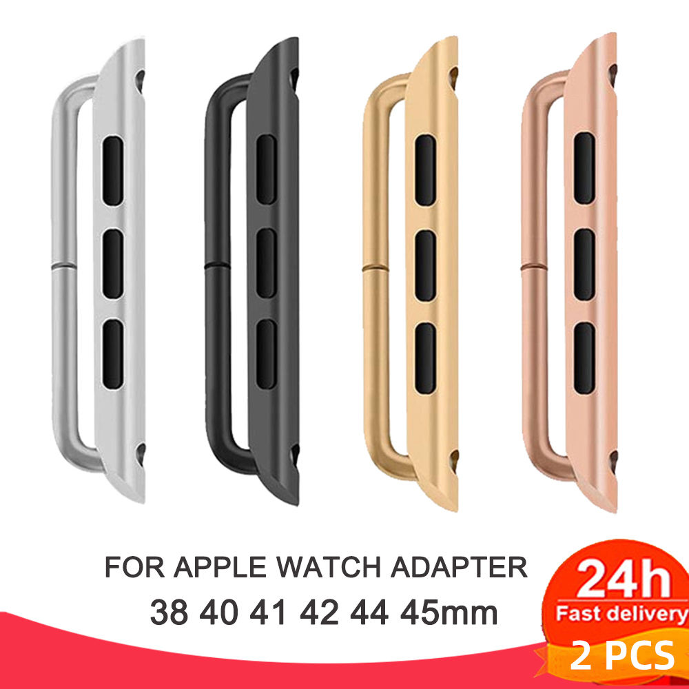 Watch Strap Connector Metal Stainless Steel Connection Adapter For Apple Watch Band 38 40 41 42 44 45 Mm For For Iwatch Se 7 6 5