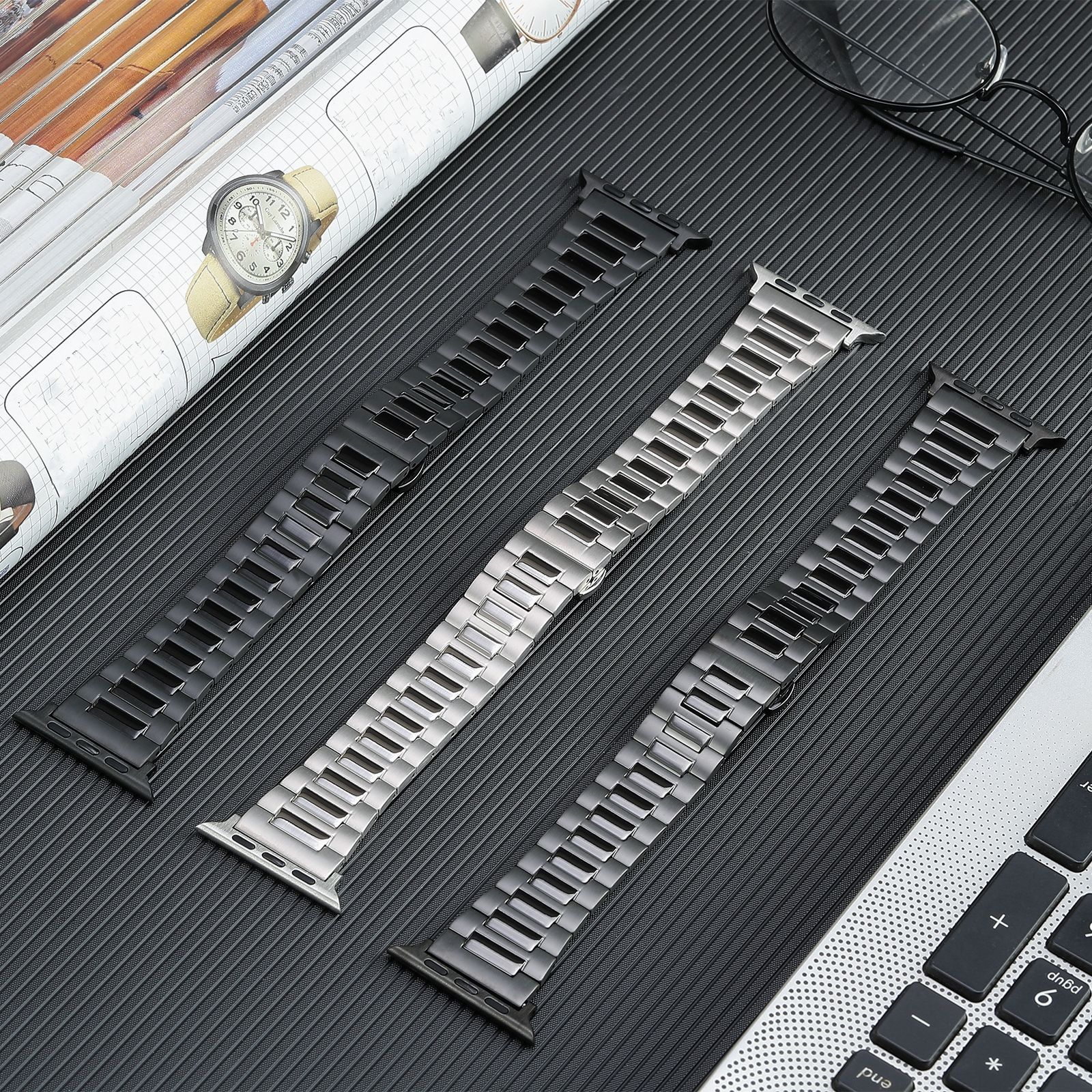 Titanium Strap For Apple Watch Ultra Band 49mm 45mm 41mm Butterfly Buckle Bracelet Iwatch Series 9 8 7 6 5 4 3 Se 40mm 44mm 42mm